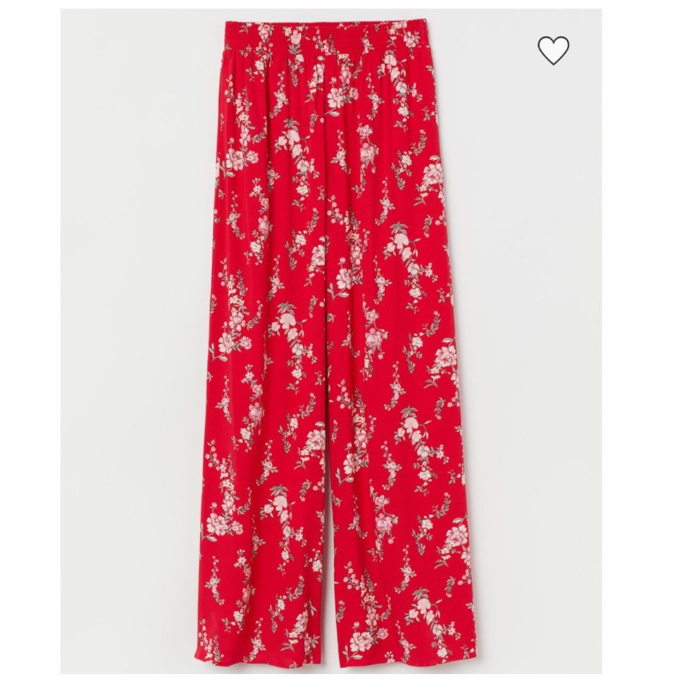 HM + Plus Red Floral Pants